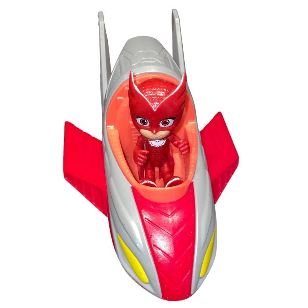 PJ Masks Save The Sky Owl Glider Ship Vehicle Owlette Figure Just Play Frog Box